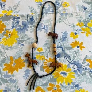 Handcrafted wooden animal necklace